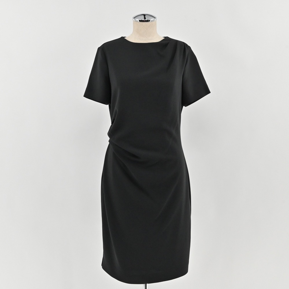 Brooks Brothers Ruched Sheath Dress Womens Size 6 Black Corpcore Office Career‎